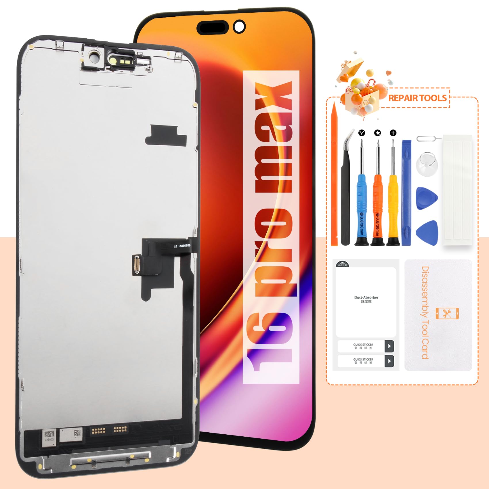 Incell Screen For Iphone 16 Pro Max Screen Replacement For Iphone 16 Pro Max Lcd Screen A3296,A3084,A3295,A3297 3D Touch Display